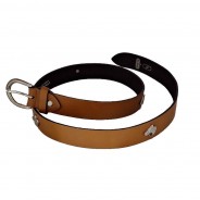 Cintura in cuoio con cavalli